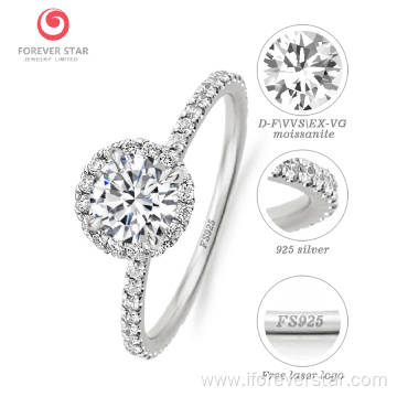 925 Sterling silver moissanite engagement rings